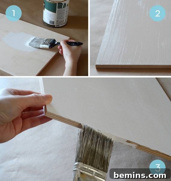 DIY Wooden Half-Bowl Organizer 4 DIY Wooden Half Bowl Storage - Painting the Board