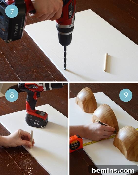 DIY Wooden Half-Bowl Organizer 6 DIY Wooden Half Bowl Storage - Marking the Center