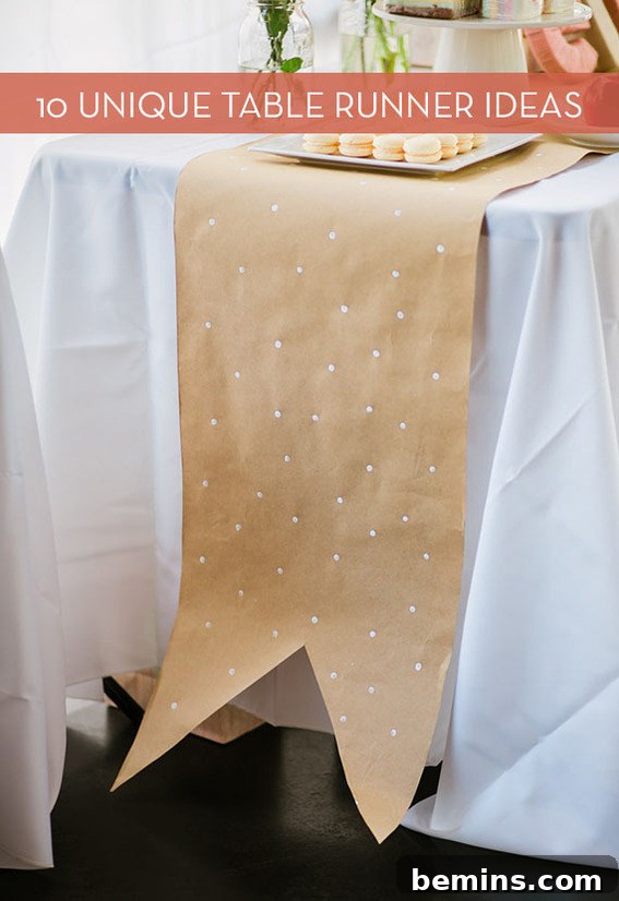 Rustic elegance with a DIY wooden plank table runner on a dining table