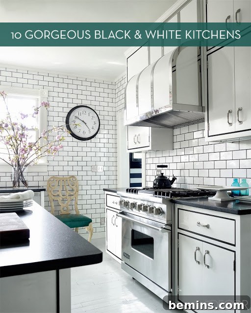 Elegant Black and White Kitchen Design