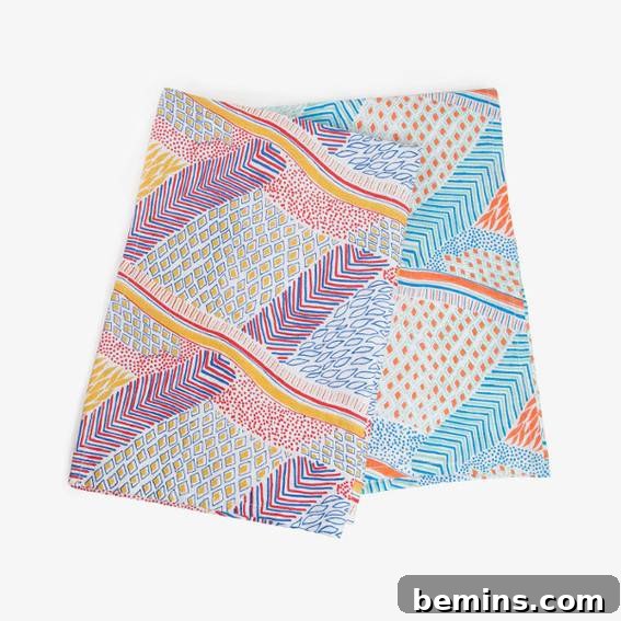 Two pastel colored linen tea towels.