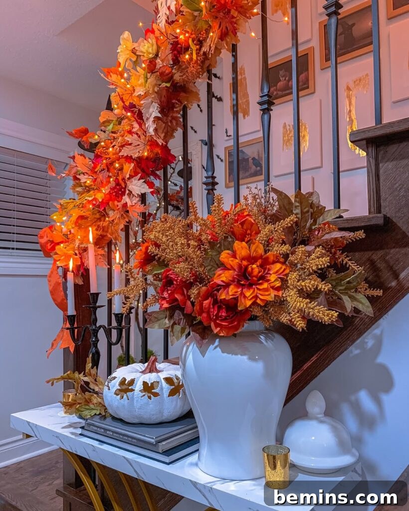 Staircase with leaves 