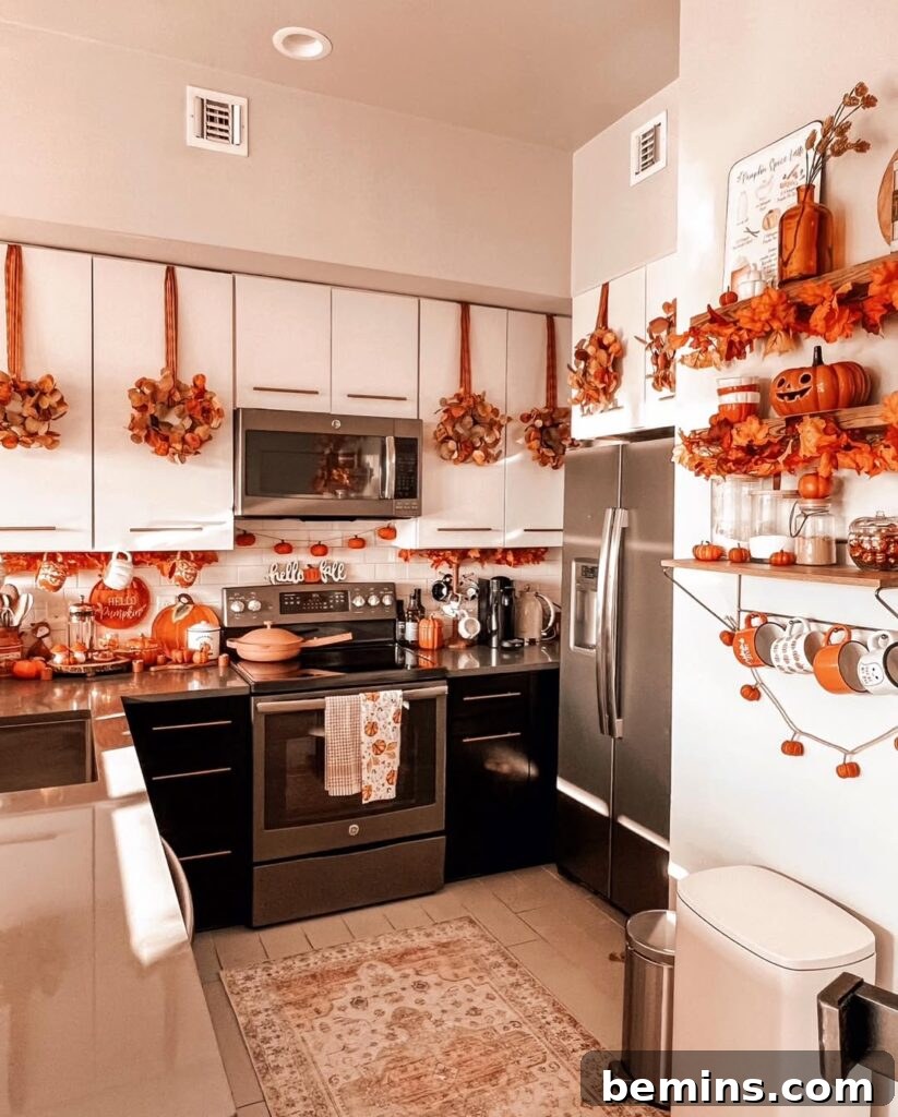 Kitchen with pumpkin decor