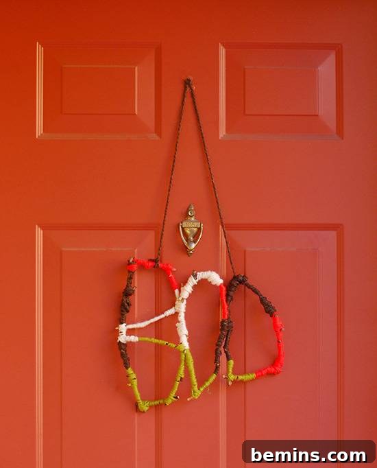 diy yarn-wrapped twigs