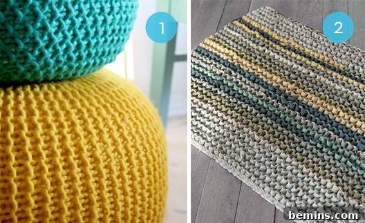 Crafting Comfort: 10 DIY Knit & Crochet Home Decor Ideas 3 Knitted Pouf DIY Project