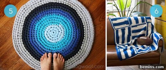 Crafting Comfort: 10 DIY Knit & Crochet Home Decor Ideas 5 DIY T-Shirt Yarn Crochet Rug