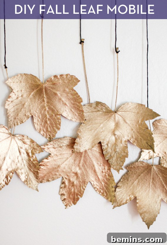 DIY Fall Leaf Mobile in Progress