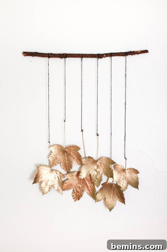 Completed Fall Leaf Mobile Hanging