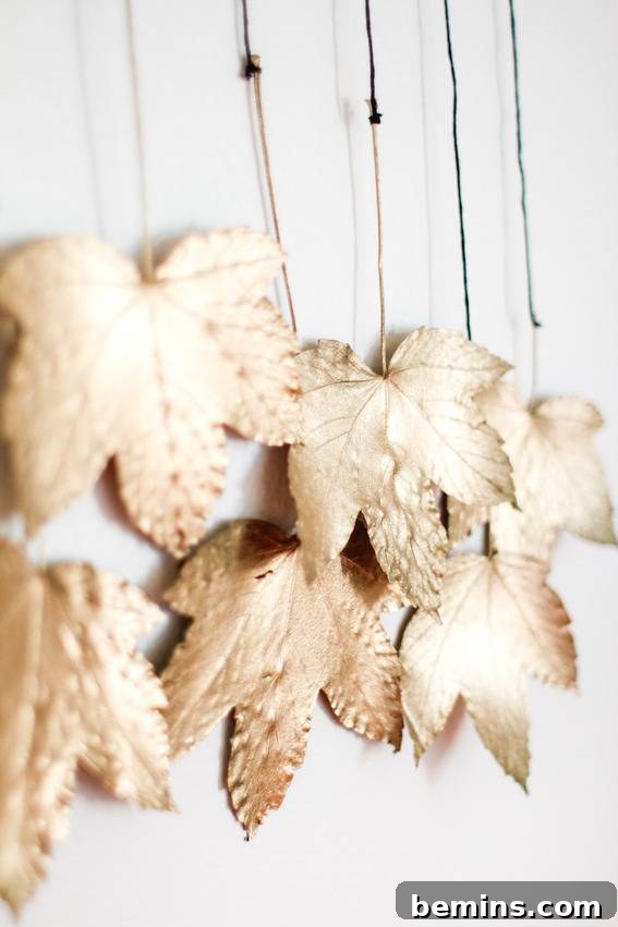 Close Up of Fall Leaf Mobile