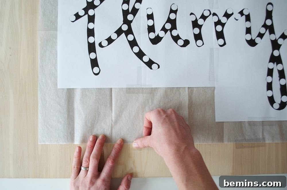 How to Design Your Own Dazzling Light-Up Sign 4 The transferred design of the chosen word, ready for the next step in creating the lighted sign.