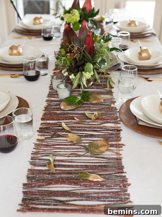 Nature's Bounty: A Thanksgiving Table Transformation 7 Natural Thanksgiving Table Decor with Twig Table Runner