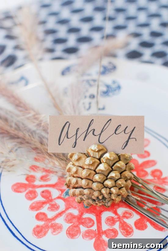 Nature's Bounty: A Thanksgiving Table Transformation 8 Thanksgiving Table Decor with Acorn Place Card Holders