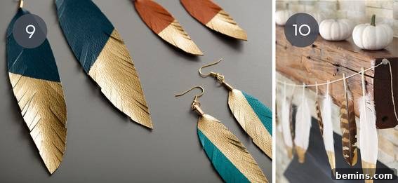 Gilded Feather Earrings