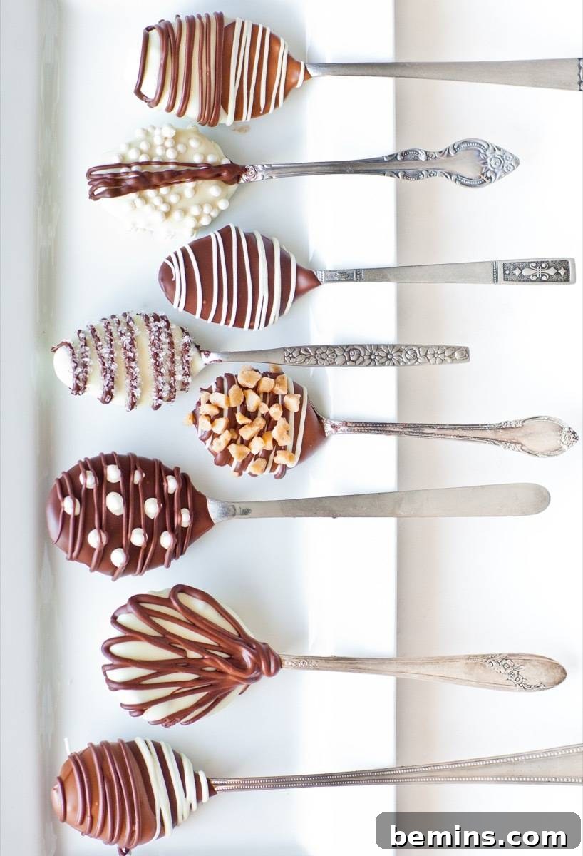 Chocolate covered dipping spoons