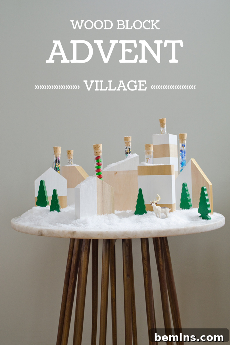 Pin this! DIY Wood Advent Calendar Village