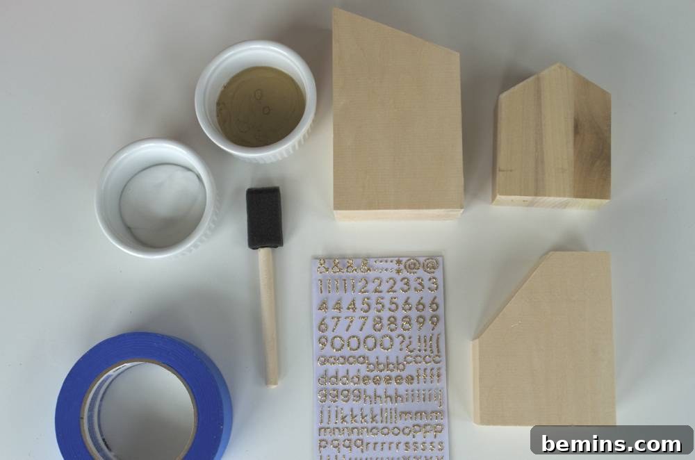 Materials for DIY Wood Block Advent Calendar