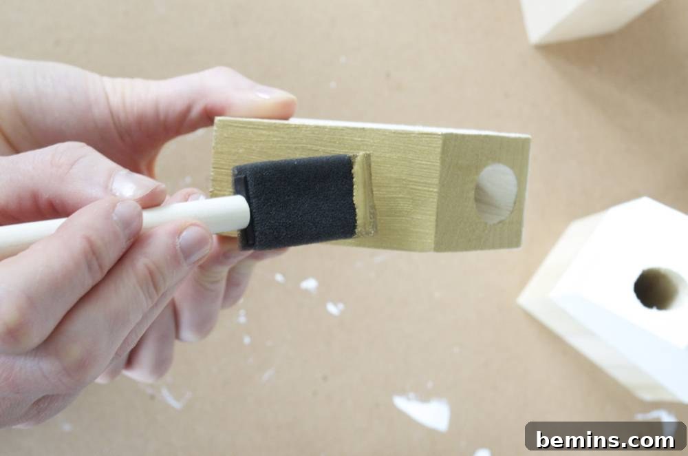 Painting a Wooden Candle Holder Gold
