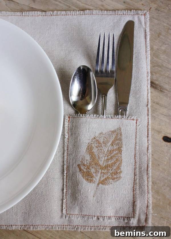 Stylish Thanksgiving Table: 20 DIY Textile Ideas 11 Spoon, Fork, and Knife in Napkin