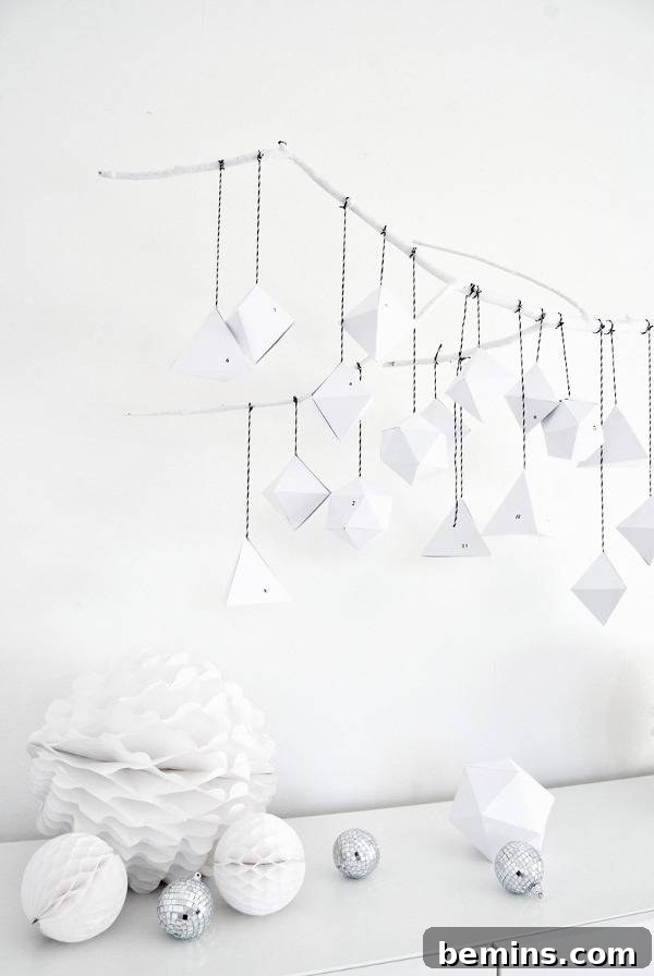 geometric hanging advent calendar