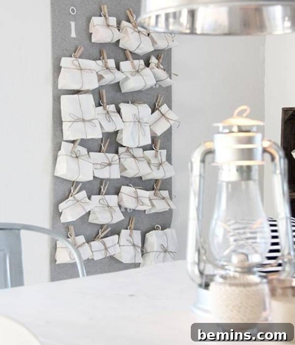 A lantern in front of a wall Advent calendar.