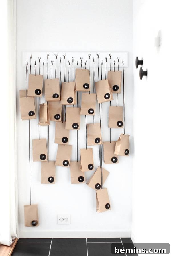 hanging gift bag advent calendar