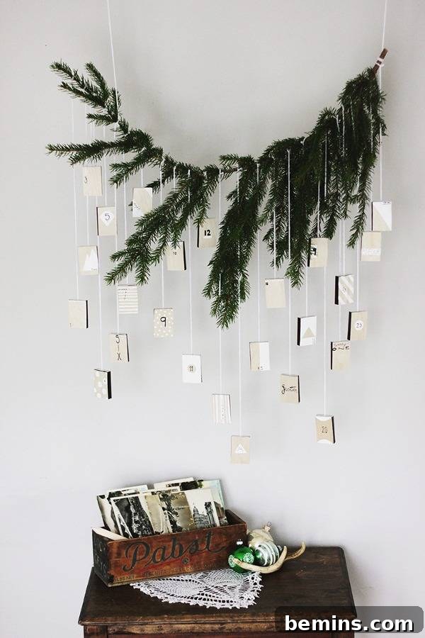 DIY hanging advent calendar
