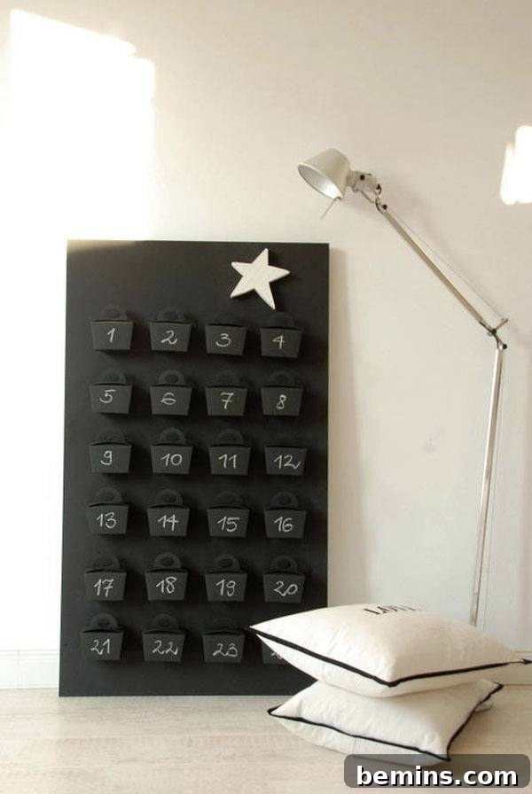 chalkboard box calendar