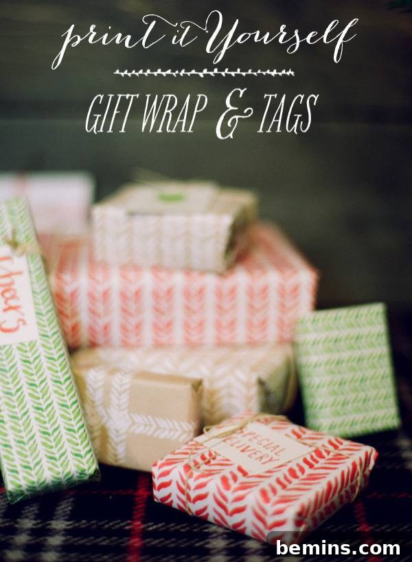 A haphazard stack of boxes neatly wrapped in red or green printed paper, some with gift tags.