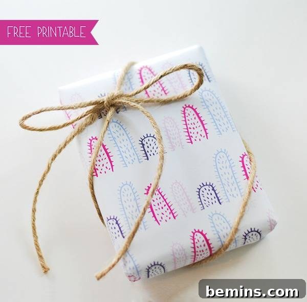A wrapped, small gift box with string tied around in a bow-like form.