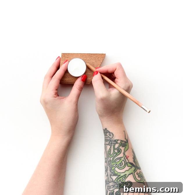 Sanding Wood for DIY Candle Holders
