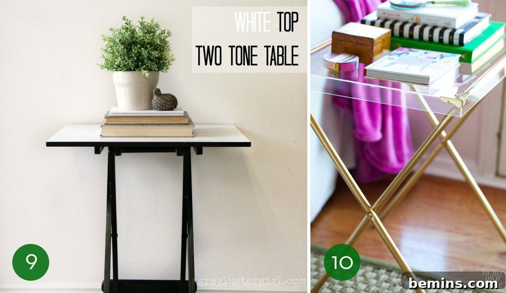 Chic Two-Tone TV Tray Table