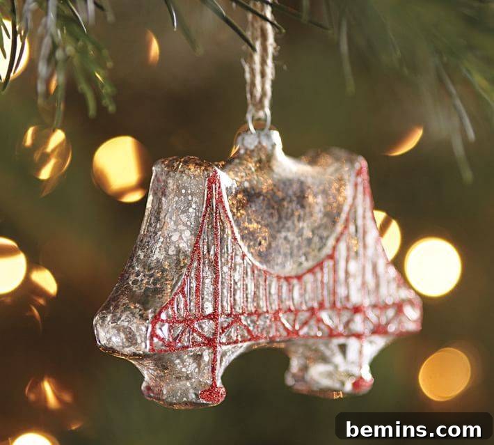 The Ultimate Ornament Roundup: 12 Must-Have Decorations for Your Tree 12 Ornament shaped like the Golden Gate Bridge.