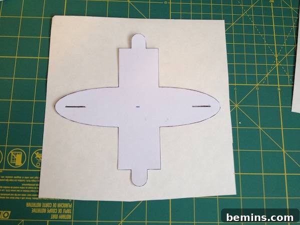 Template for sewing project on top of graphing board.