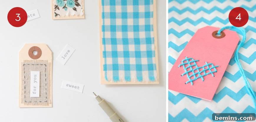 Gift Tag Extravaganza: 10 DIY Ideas to Wow This Holiday 4 DIY Gift Tag Idea - Fabric Scrap Tag