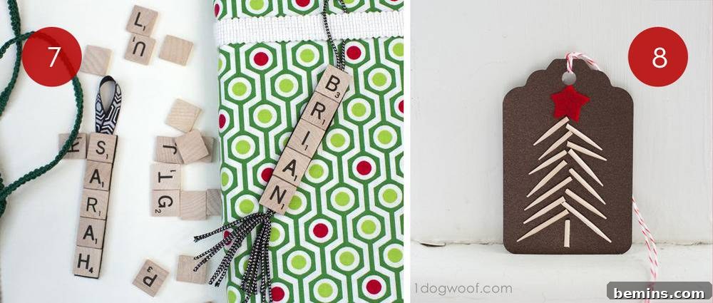Gift Tag Extravaganza: 10 DIY Ideas to Wow This Holiday 6 DIY Gift Tag Idea - Scrabble Tile Tag