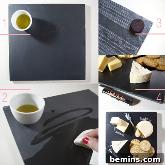 DIY Slate Cheeseboard