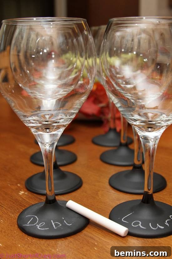DIY Chalkboard Wine Glasses