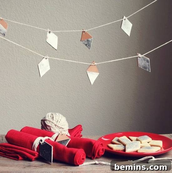 DIY Geometric Leather Partywares