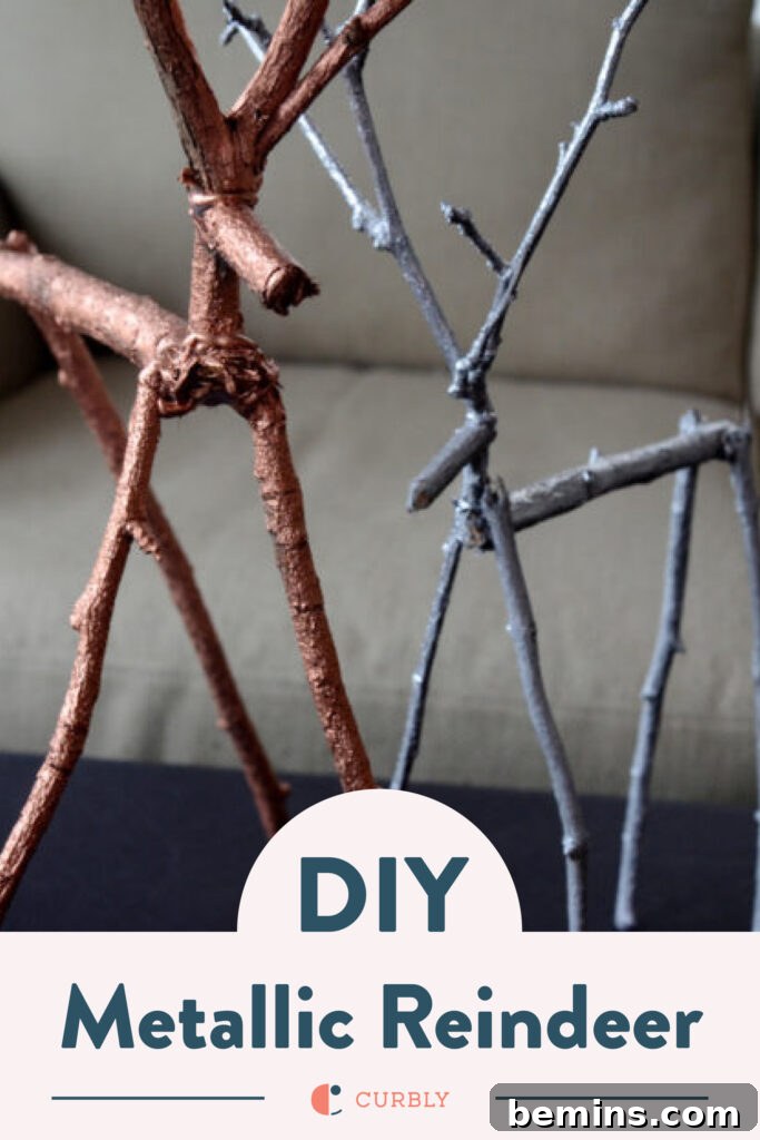 Metallic Twig Reindeer