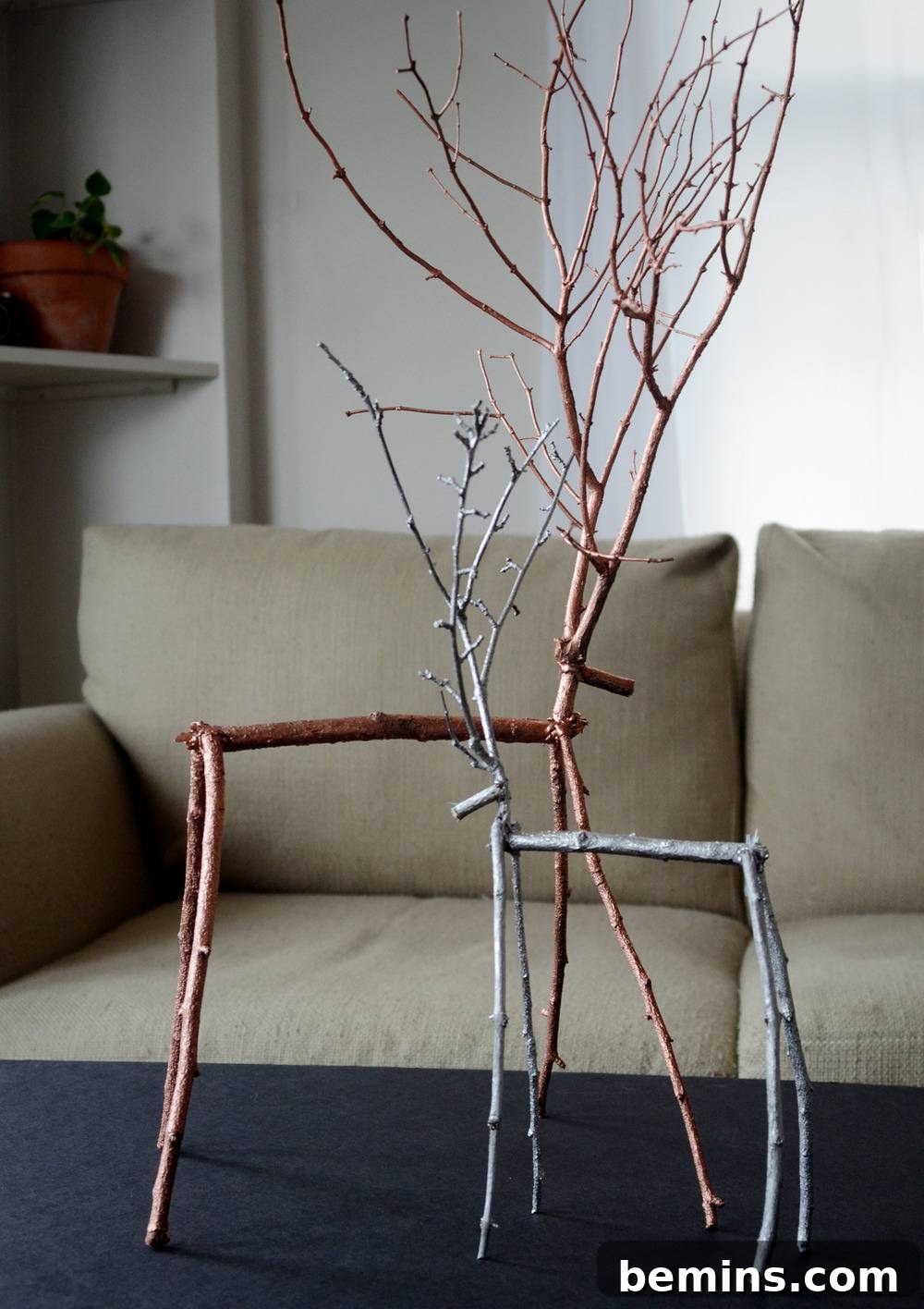Easy DIY Twig Reindeer