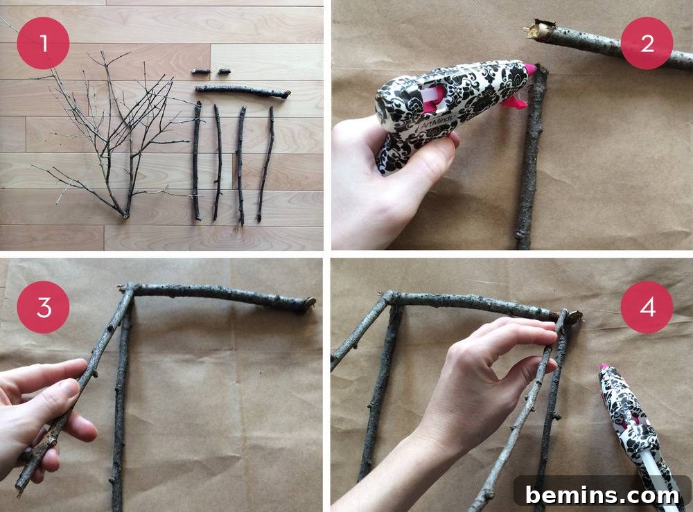 Easy DIY Metallic Twig Reindeer
