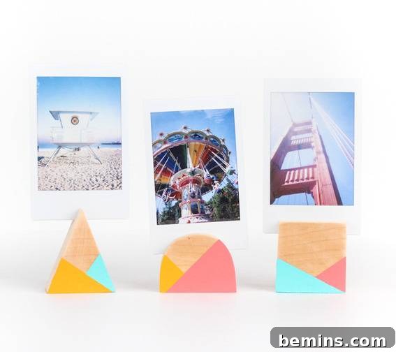 DIY Geometric Photo Holders