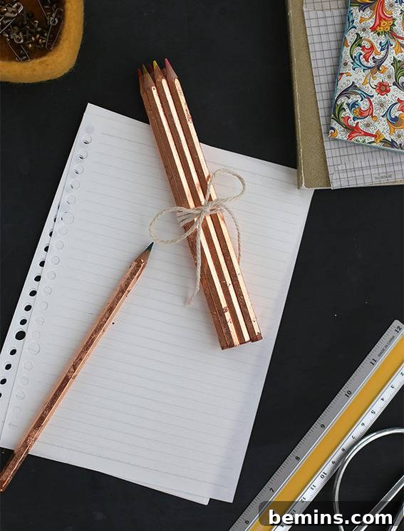 DIY Gold Leaf Pencils