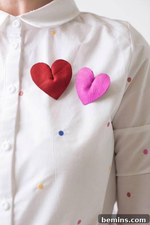 DIY 3D Leather Heart Pin