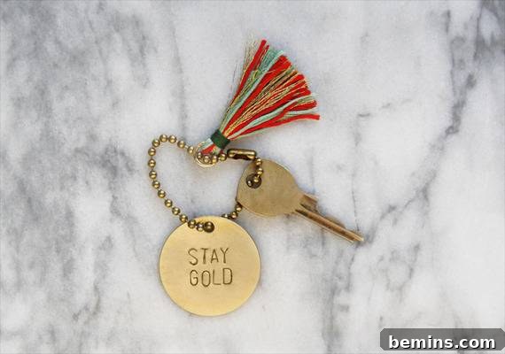 DIY Stamped Brass Keychain