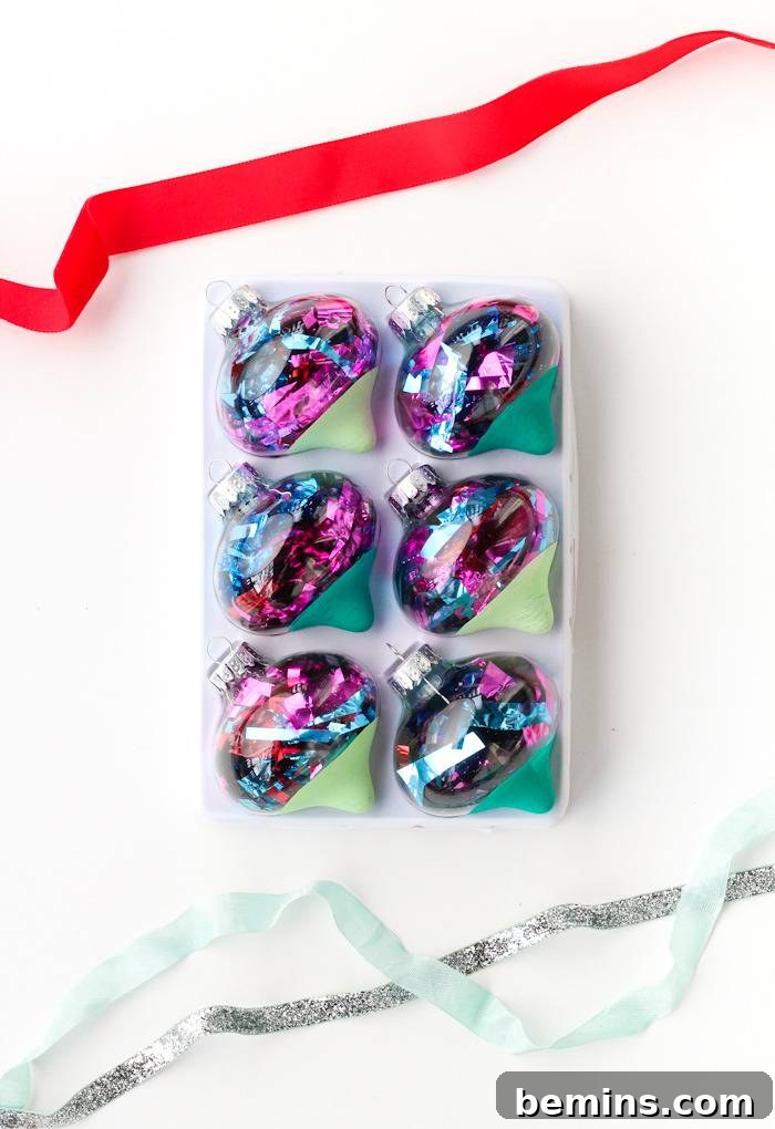 DIY Color Dipped Ornaments 