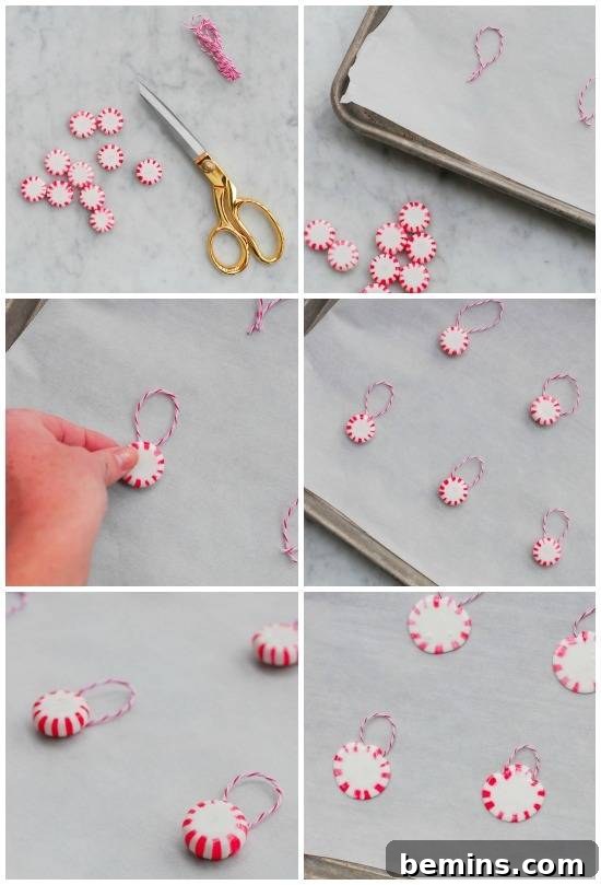 DIY Peppermint Christmas Ornaments