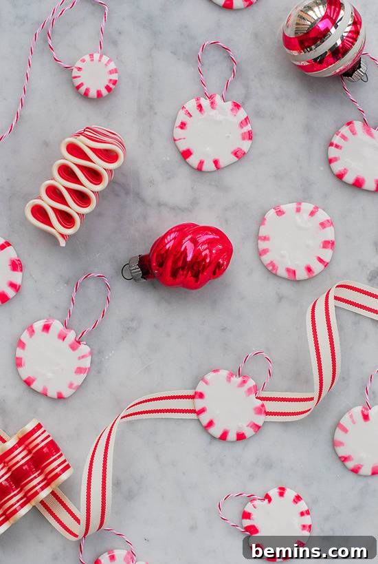 DIY Peppermint Christmas Ornaments