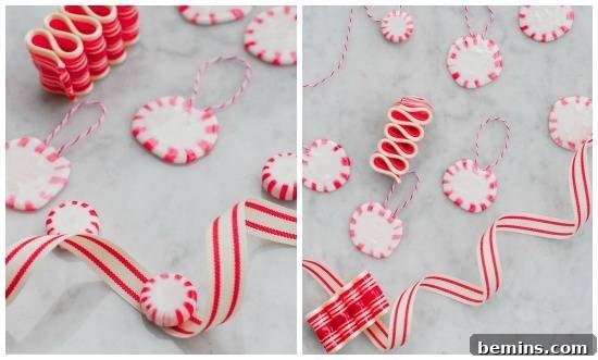 DIY Peppermint Christmas Ornaments