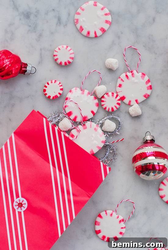 DIY Peppermint Christmas Ornaments
